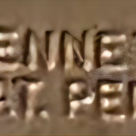 Vintage Metal Bolo Tie, Bennett, Nice Big Stone Design with Stripes, Nice Design - Picture 6 of 6